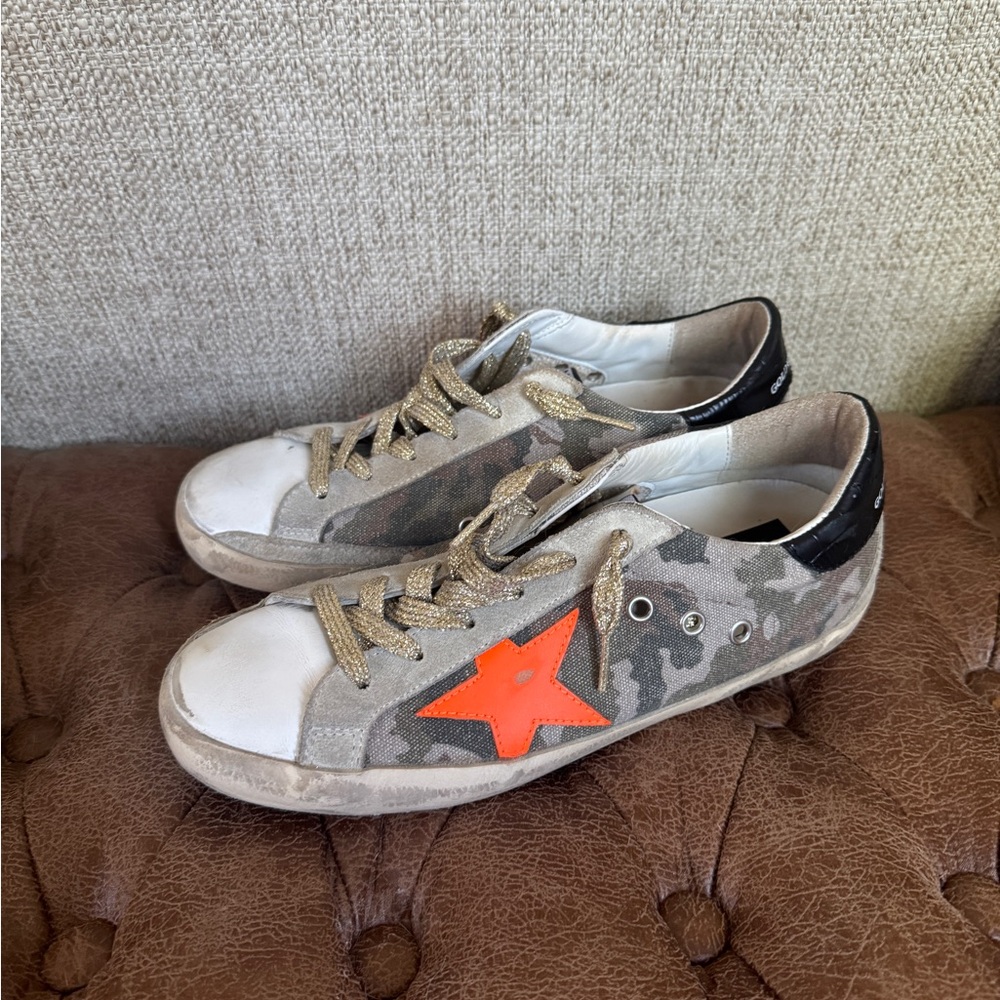 Golden Goose Women’s Camo Superstar Sneakers